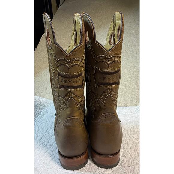 Reyme Men 11 Brown 046 Crazy Thing Square Toe Leather Western Cowboy Boots Shoes main image 10